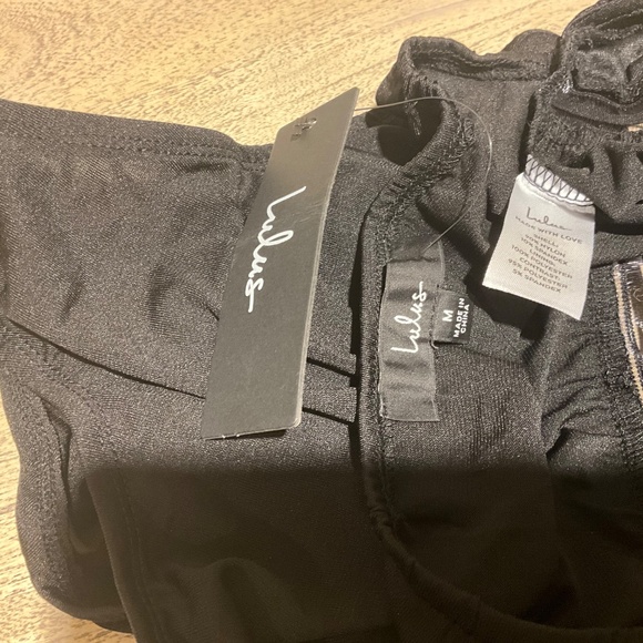 Lulus Casita Black Sheer Lace Long Sleeve Bodysuit NEW NWT V-Neck Stretch Medium - Picture 9 of 11